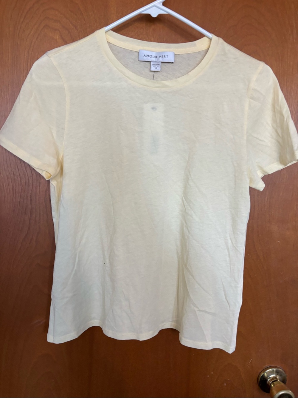 Amour Vert Short Sleeve Tee in light yellow - Picture 1 of 4